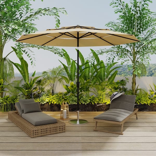 3 tier patio umbrella 11 ft Outdoor Patio Umbrella 11FT 3-Tier Crank Tilt Sun Shade, Polyester Canopy -  On Sale - Bed Bath & Beyond