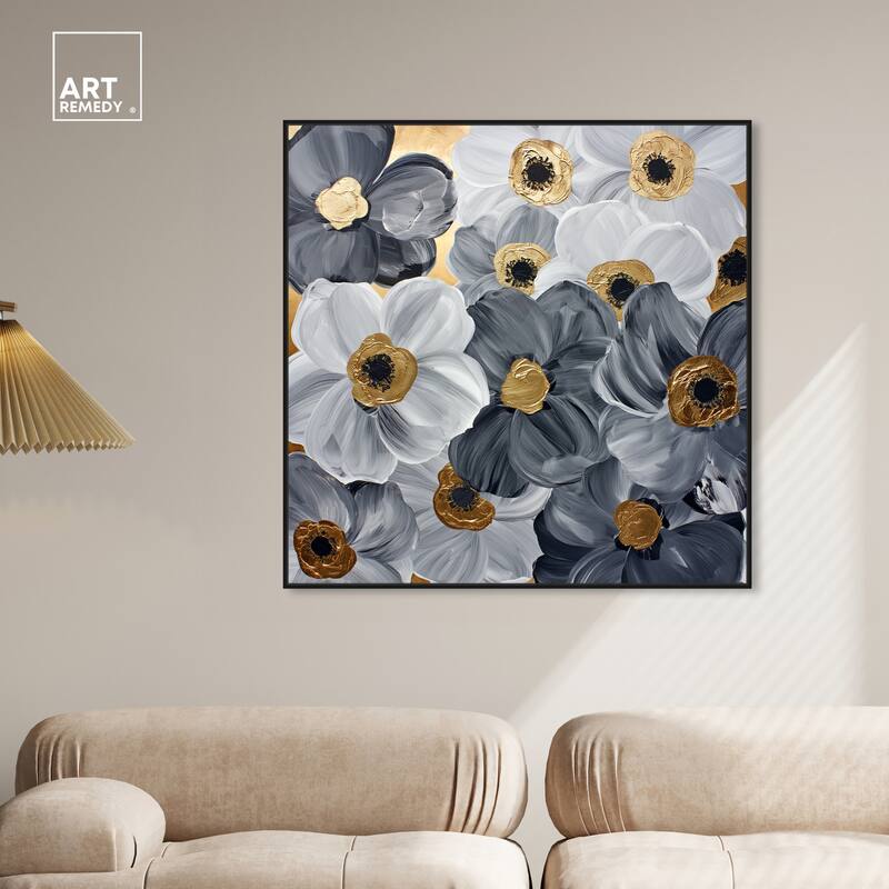 Art Remedy Fields And Fields Framed Floral Fine 1 Piece Canvas Wall Art