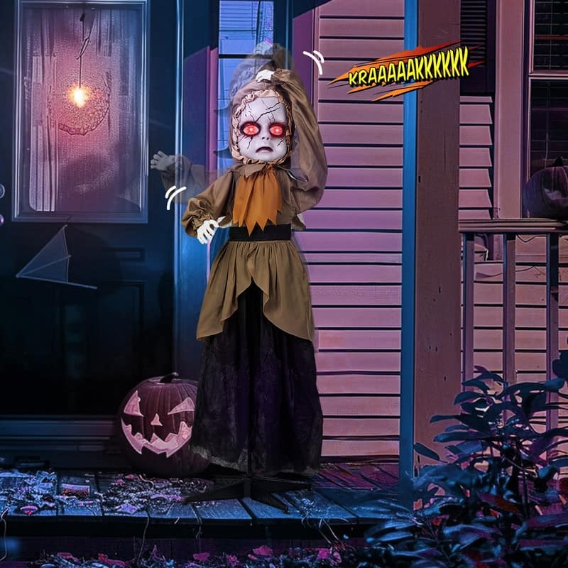 5.3Ft Animatronic Creepy Doll Halloween Decoration