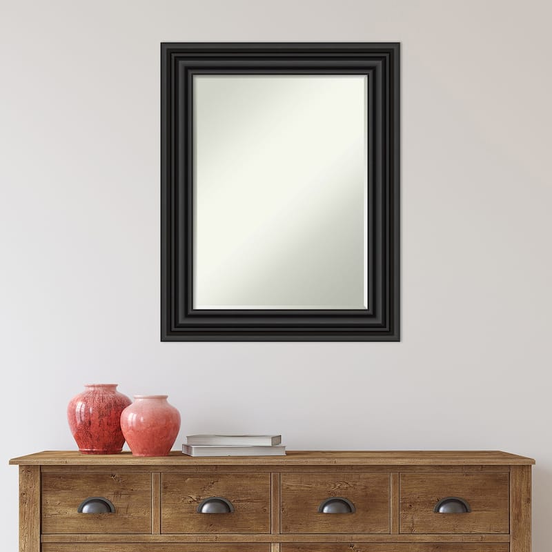 Petite Bevel Bathroom Wall Mirror - Colonial Black Frame - Colonial Black - 24 x 30 in
