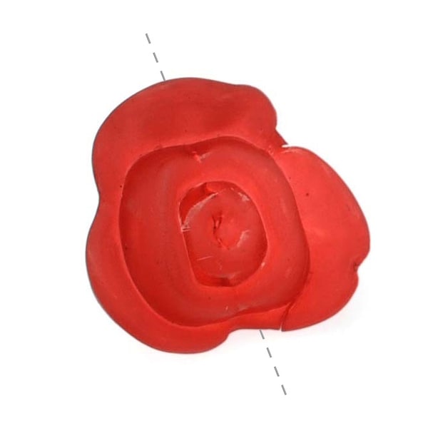 Lucite Rose Flower Beads Matte Dark Red 15.5mm (10)
