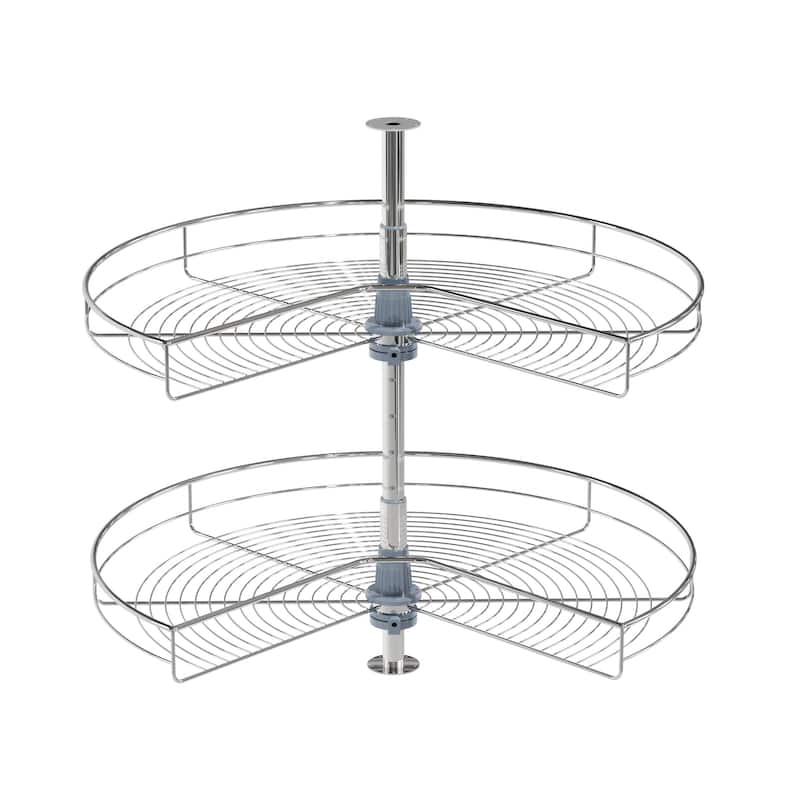 Dowell Lazy Susan 32" Diameter - 270 Degree Double Rack Stainless Steel - Grey