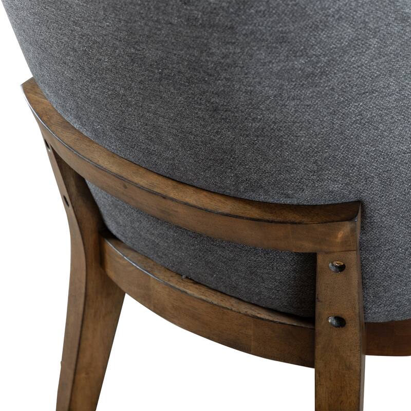 Furniture of America Leopold Rounded Solid Wood Dining Chairs (Set of 2)