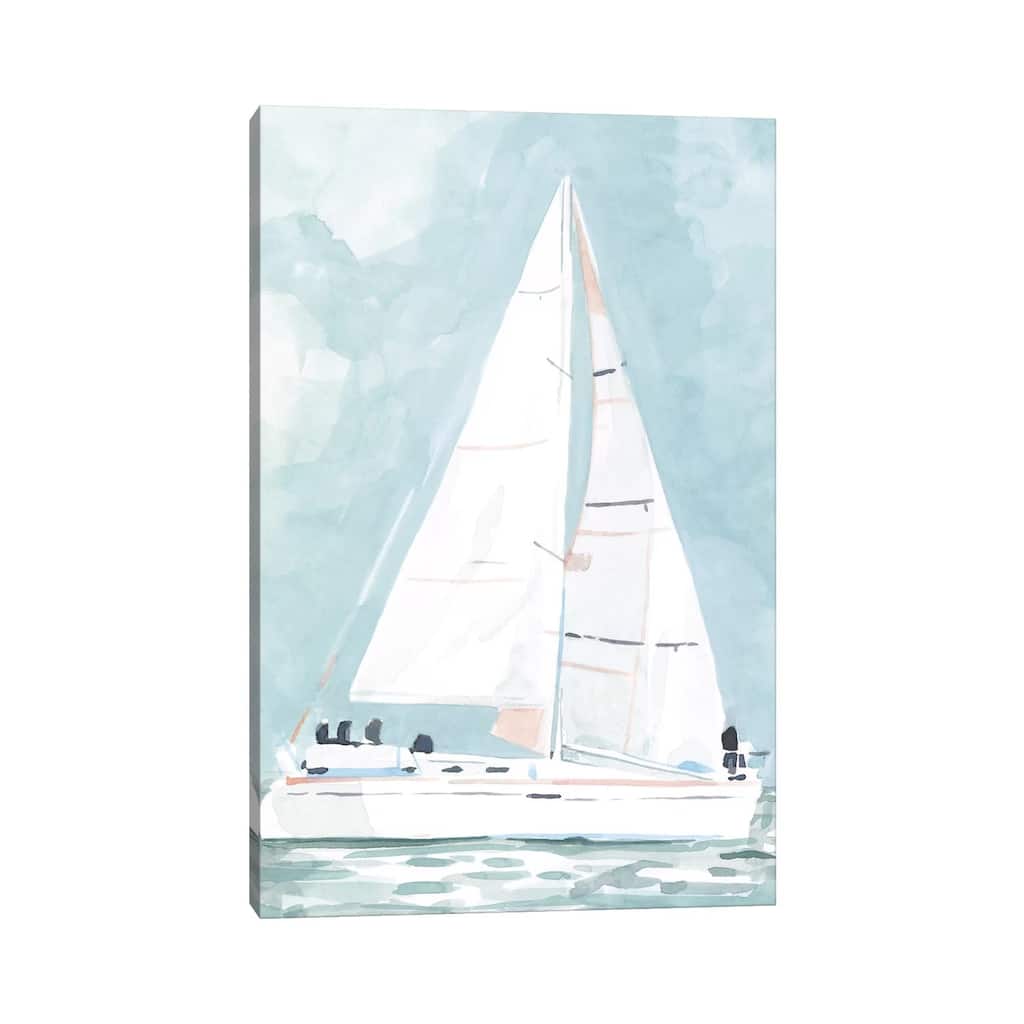 iCanvas "Soft Sailboat I" by Emma Scarvey Canvas Print