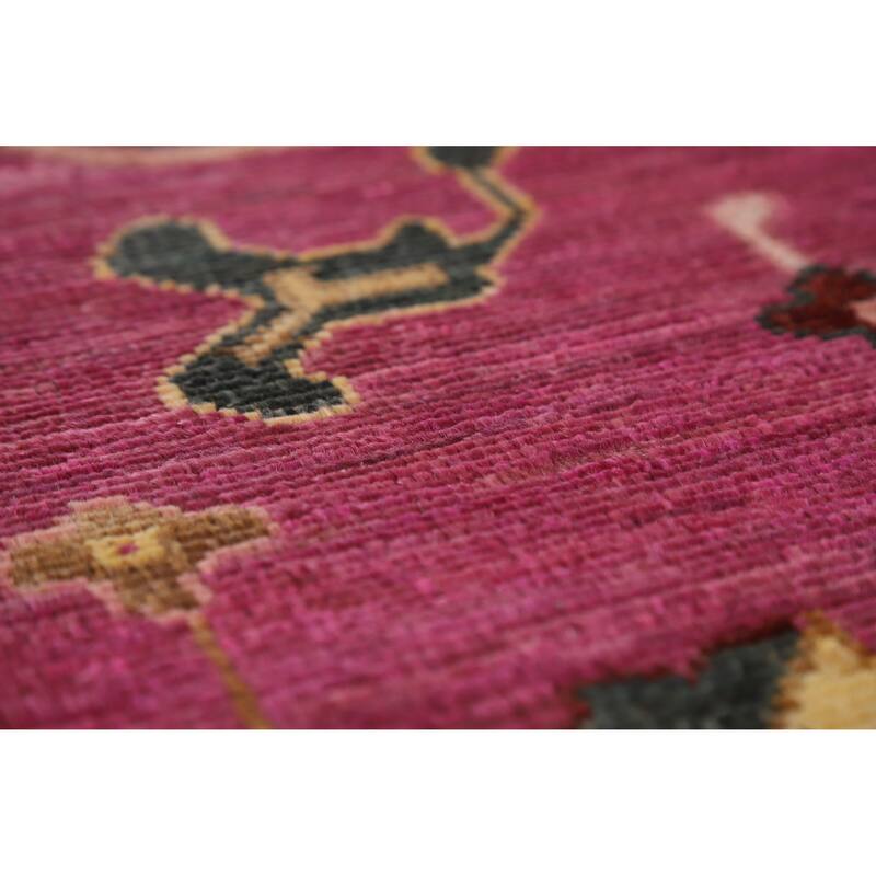 Hand Knotted Oriental 100% Wool Carpet Transitional All-Over Green Oushak Area Rug - 10' 2'' X 8' 3''