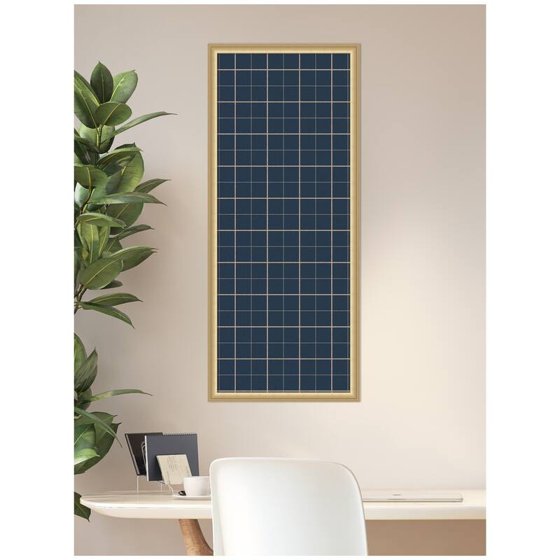 Kate and Laurel Framed Fabric Pinboard Navy Blue Plaid Wall Organization