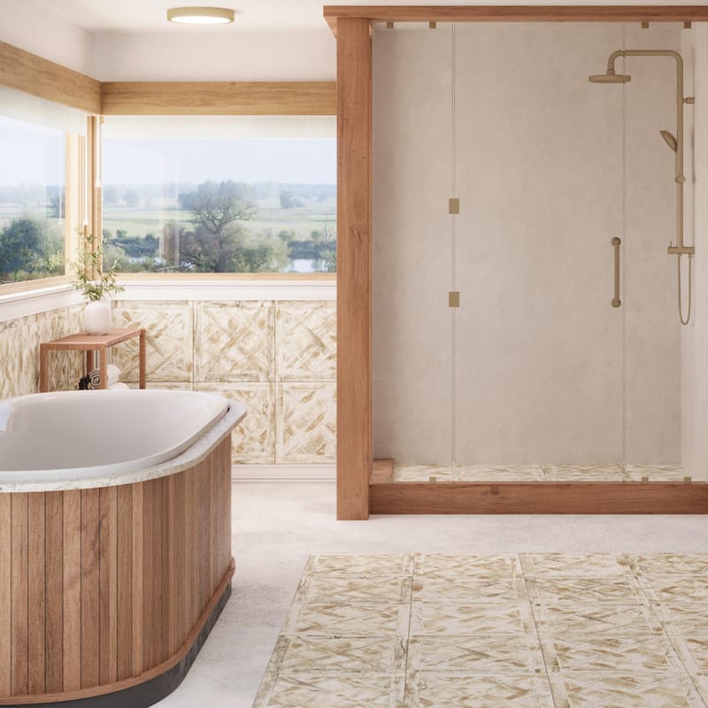 Merola Tile Kings Forest Lattice White 17-5/8" x 17-5/8" Ceramic Floor and Wall Tile - Case (5 Tiles)