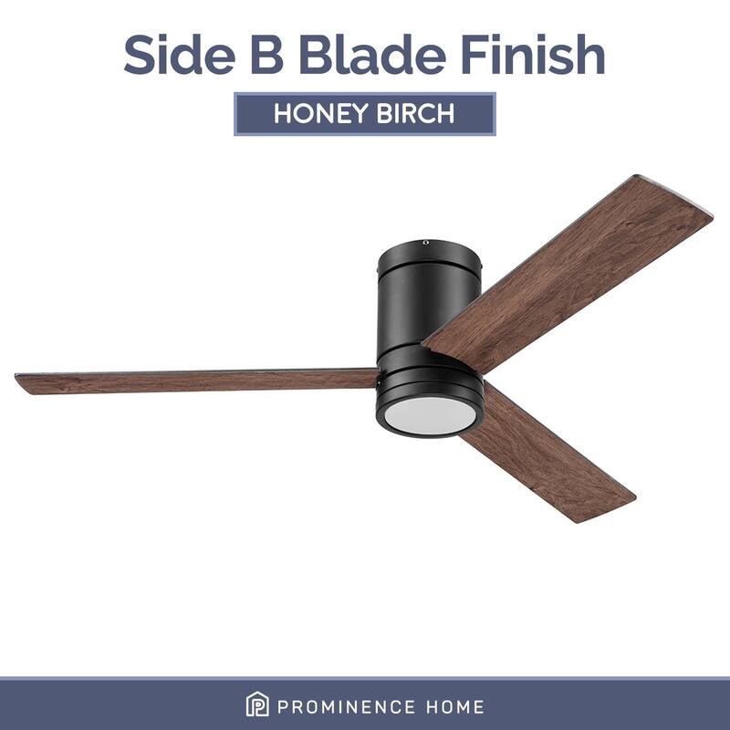 52" Prominence Home Espy Matte Black Indoor LED Ceiling Fan with Light, Remote Control