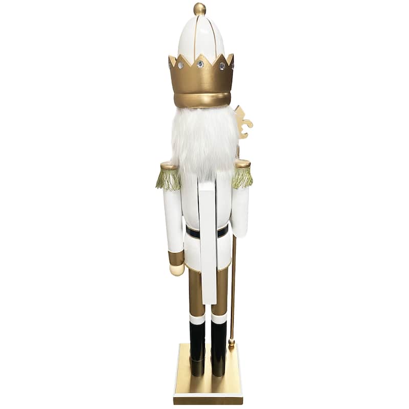 60" White & Gold Nutcracker