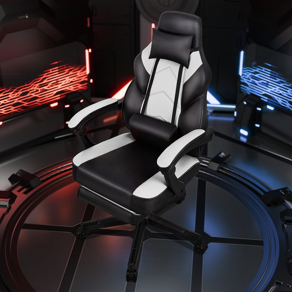Futzca PU Leather Gaming Chair with Massage Lumbar