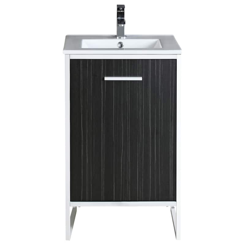Vdara 24" Silver Gray Bathroom Vanity Cabinet Set