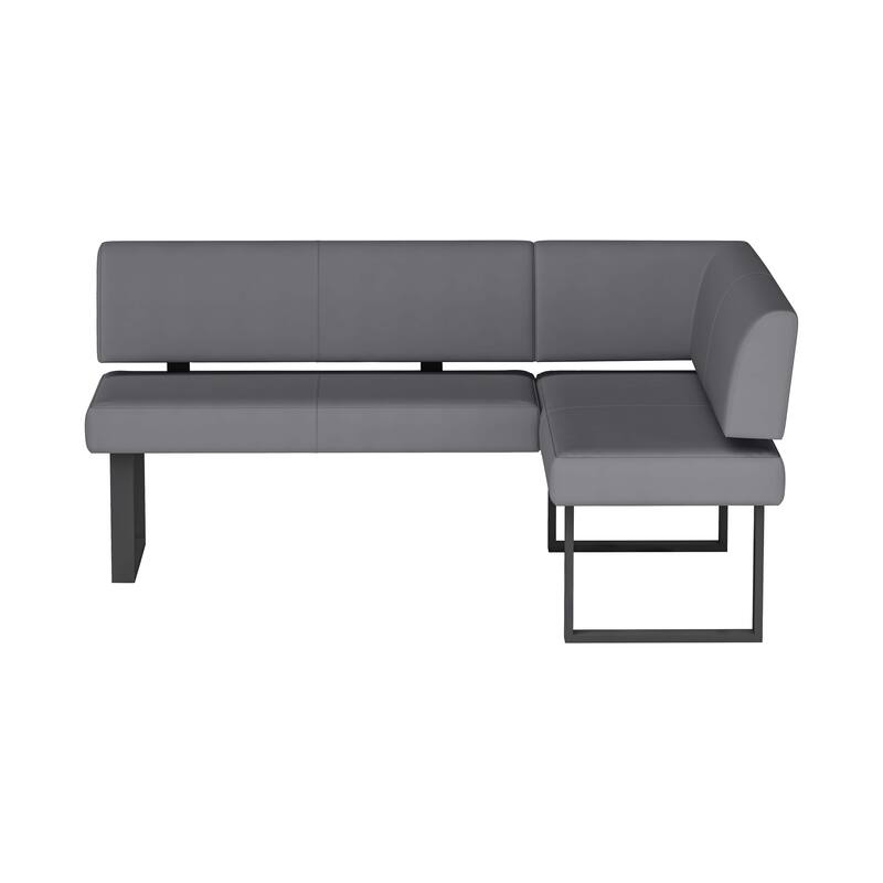 Somette Lillian 2-Piece Gloss Gray Dining Set with Dining Table & Nook