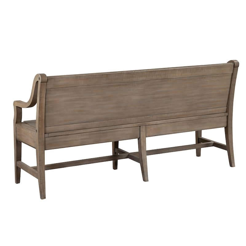 Magnussen Home Paxton Place Dovetail Grey Bench - 66''W x 21''D x 34.38''H