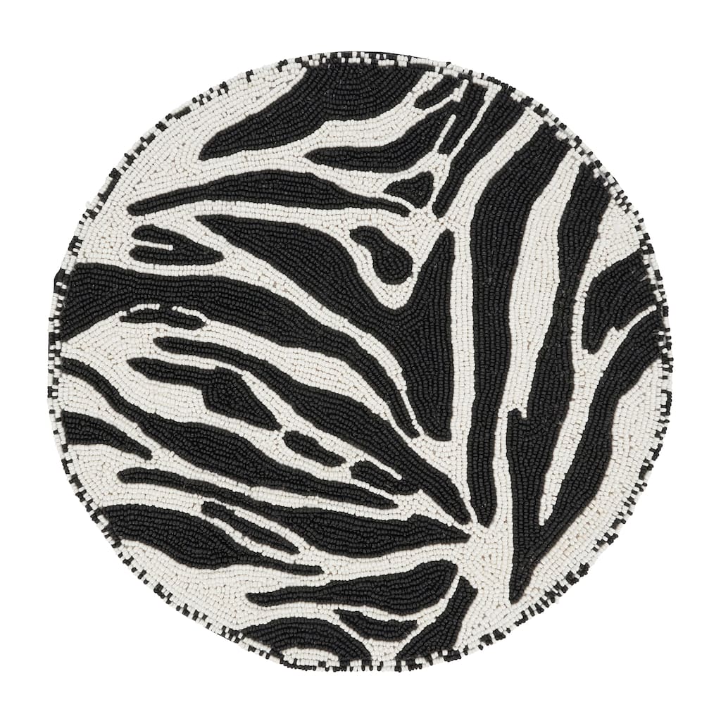 Jungle Glam Beaded Zebra Placemat (Set of 4)