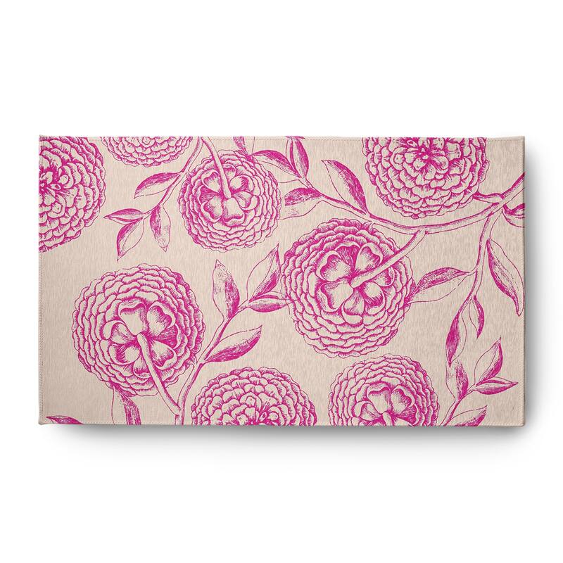 Antique Flowers Spring Chenille Rug - Orchid - 3' x 5'