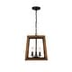 preview thumbnail 1 of 2, Rustic Farmhouse Geometric Wooden and Black Lantern