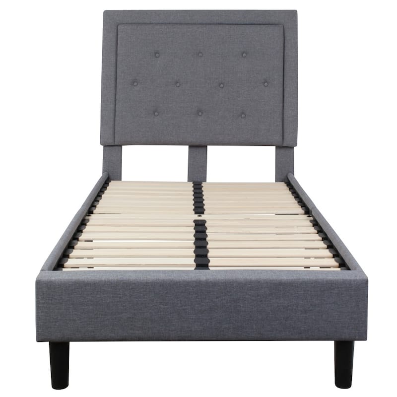 Panel Tufted Upholstered Platform Bed