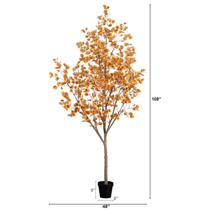 Eucalyptus Artificial Tree with Planter - 9' - Unlit