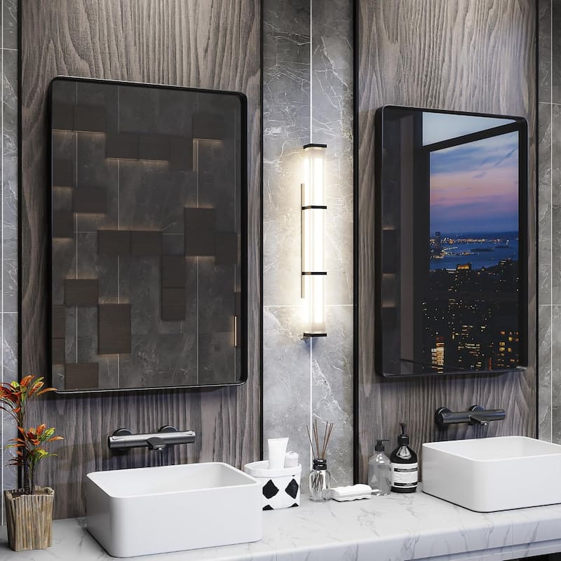 Aluminum alloy Framed Tempered Glass Wall Bathroom Vanity Mirror