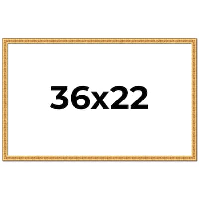 36x22 Frame Gold Real Wood Picture Frame Width 1 inches | Interior