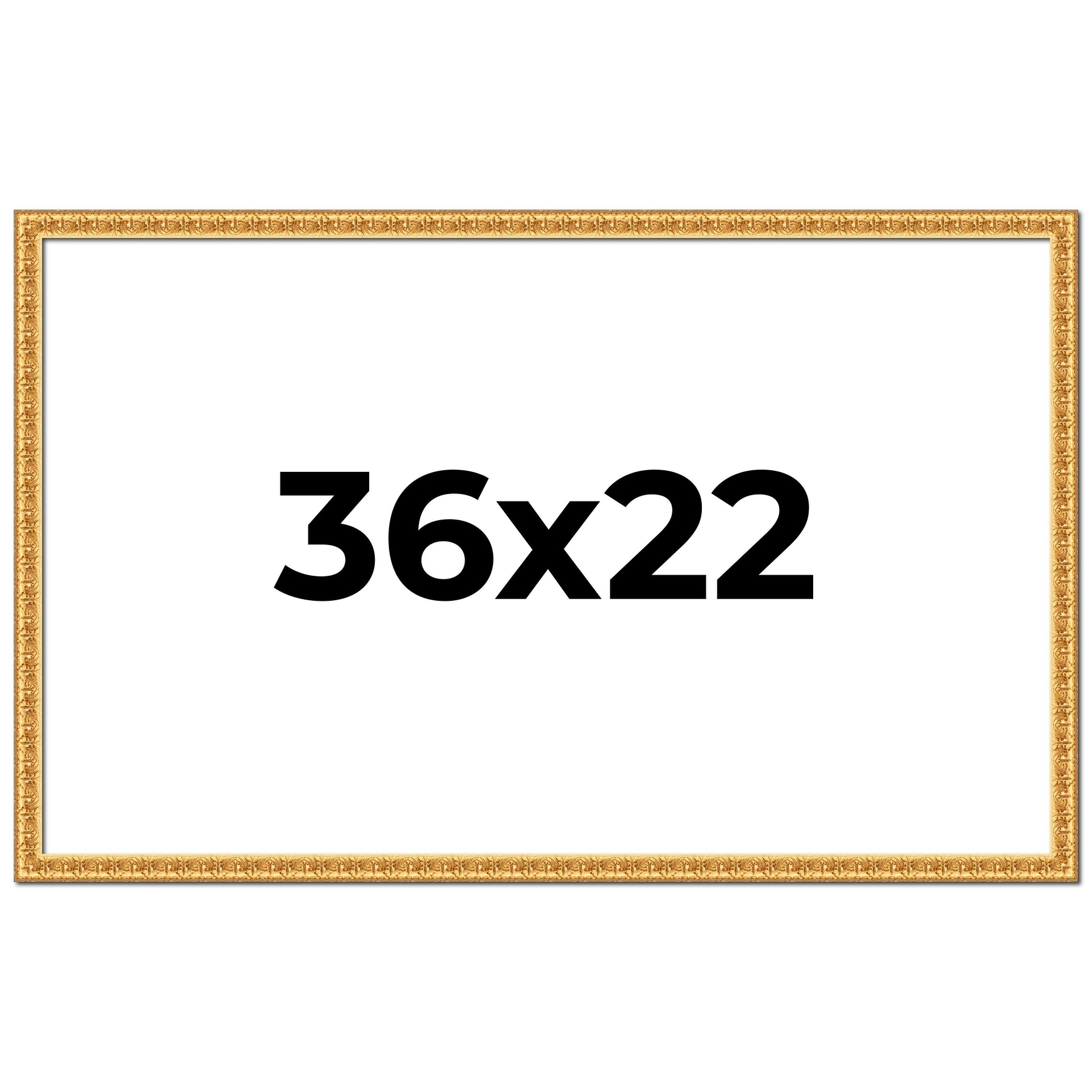 36x22 Frame Gold Real Wood Picture Frame Width 1 inches | Interior