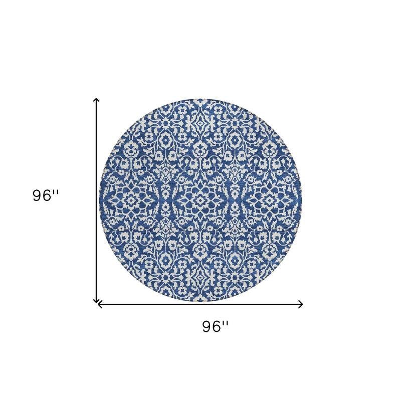 HomeRoots Damask Traditional Rectangle Outdoor Rug