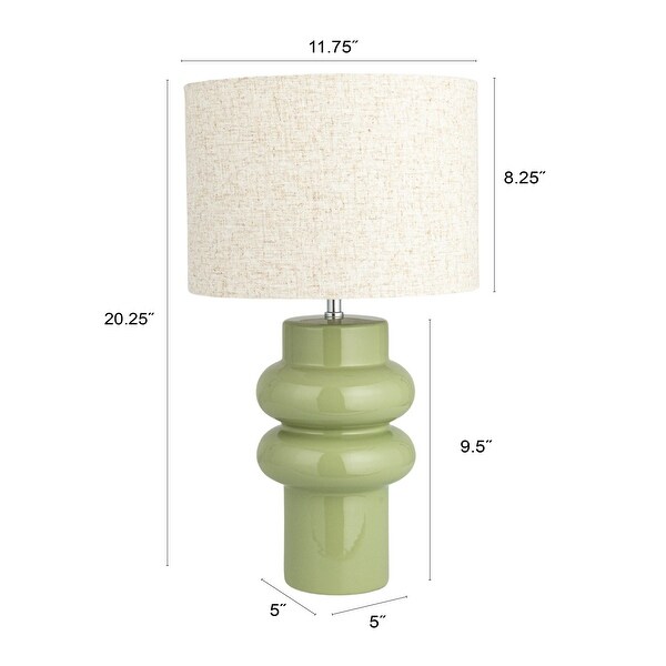 Stoneware Table Lamp with Linen Shade and Inline Switch - 11.8