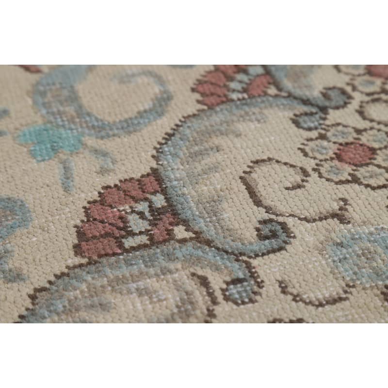 Medallion Tabriz Persian Rug Beige Hand-Knotted Wool Carpet - 9'6"x 13'3"