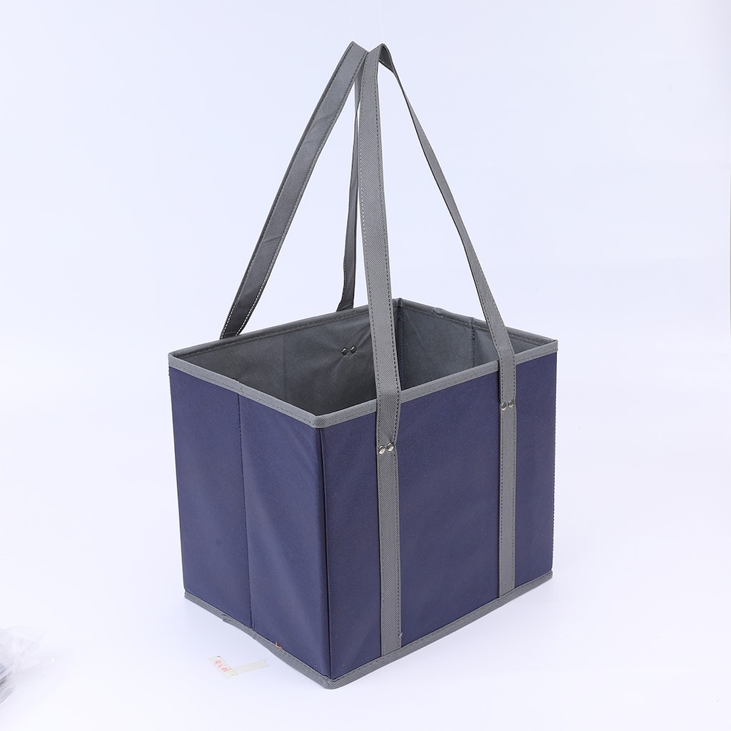 Fabric Storage Bin for Shelves Closet, Long Handles 3 Pack Collapsible Storage Basket for Organizing Clothes Books