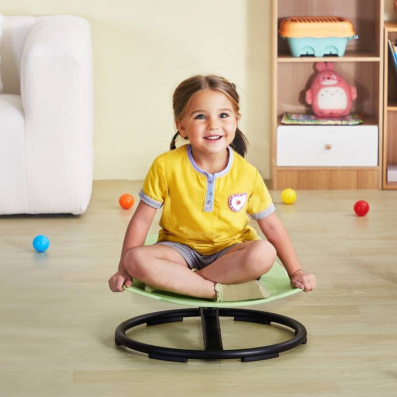 Elephant Shape Plastic Kids Swivel Toy Chair with Non-Slip Metal Base Ideal Gift for Birthday or Christmas