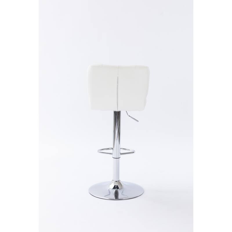 Tufted Wingback Modern Adjustable Modern Swivel Height barstools counter stool for Kichen Island set of 2, White