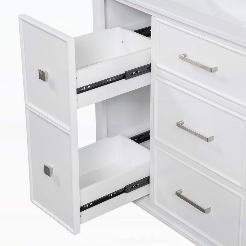 Freestanding Vanity Set with Drawers & One Flip Drawer