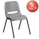 preview thumbnail 78 of 87, 5 Pack 880 lb. Capacity Ergonomic Shell Stack Chair with Metal Frame
