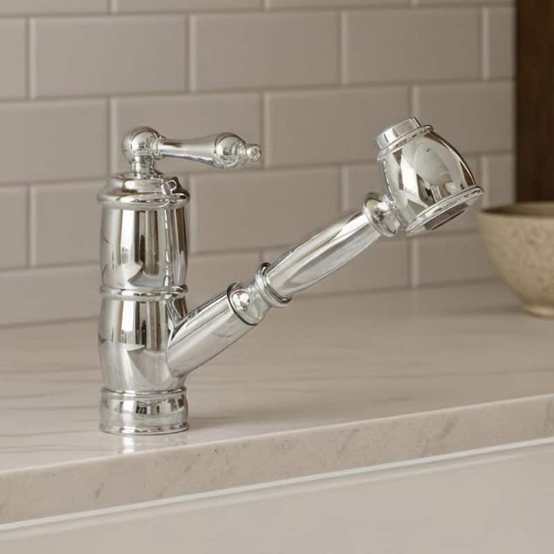 Whitehaus Vintage III Plus 1.5 GPM Single Hole Pull Out Kitchen Sink