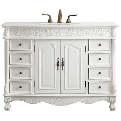 Elegant Lighting VF-1039-VW Bordeaux 48" Free Standing Single Basin