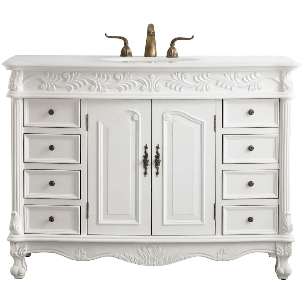 Elegant Lighting VF-1039-VW Bordeaux 48" Free Standing Single Basin