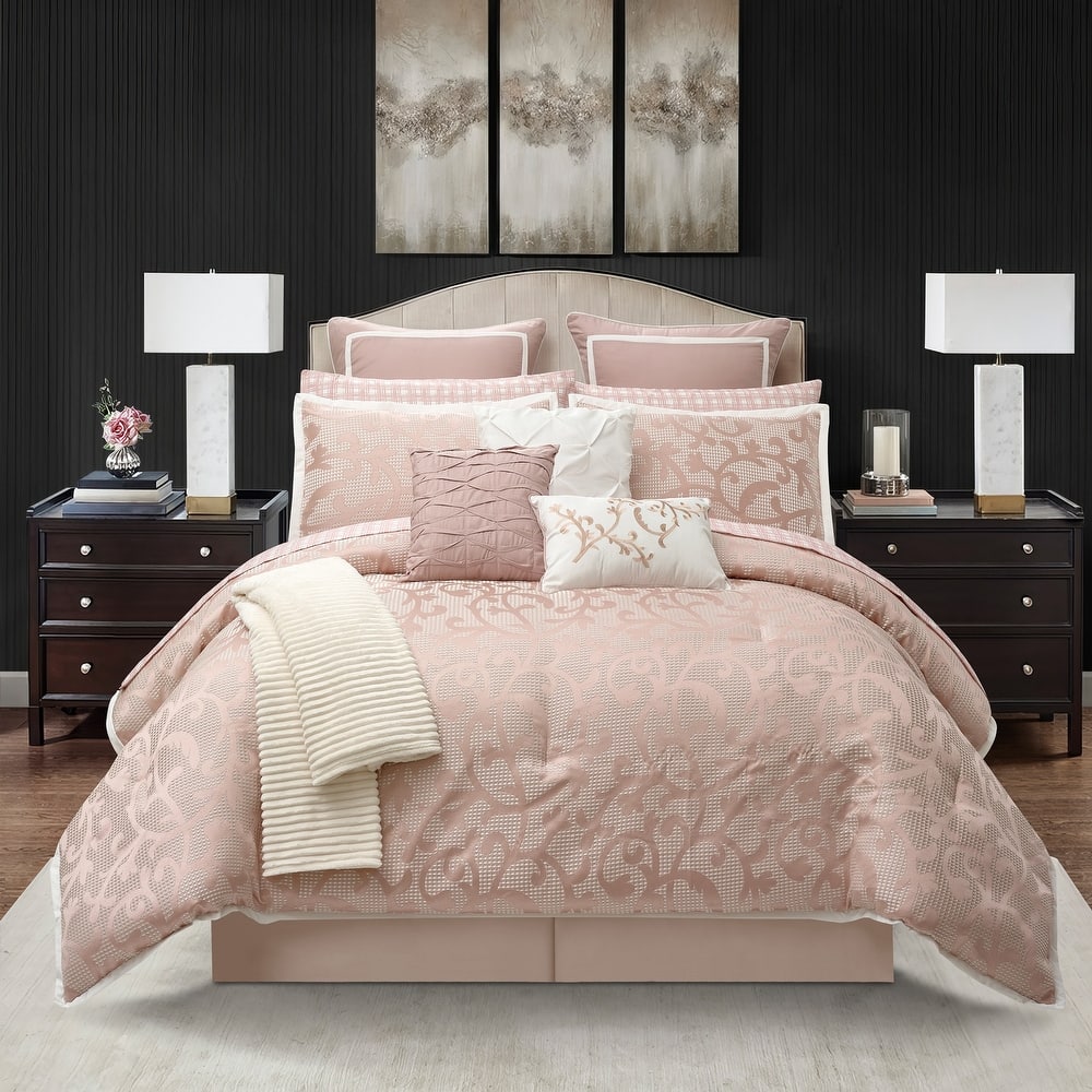 Nanshing Neva 14 Piece Paisley Jacquard Comforter Set