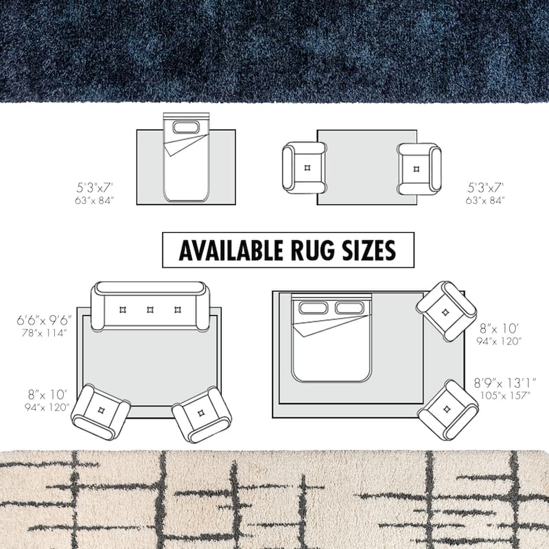 Gertmenian Ultimate Shag Malia Abstract Lines Plush Shag Indoor Area Rug Collections