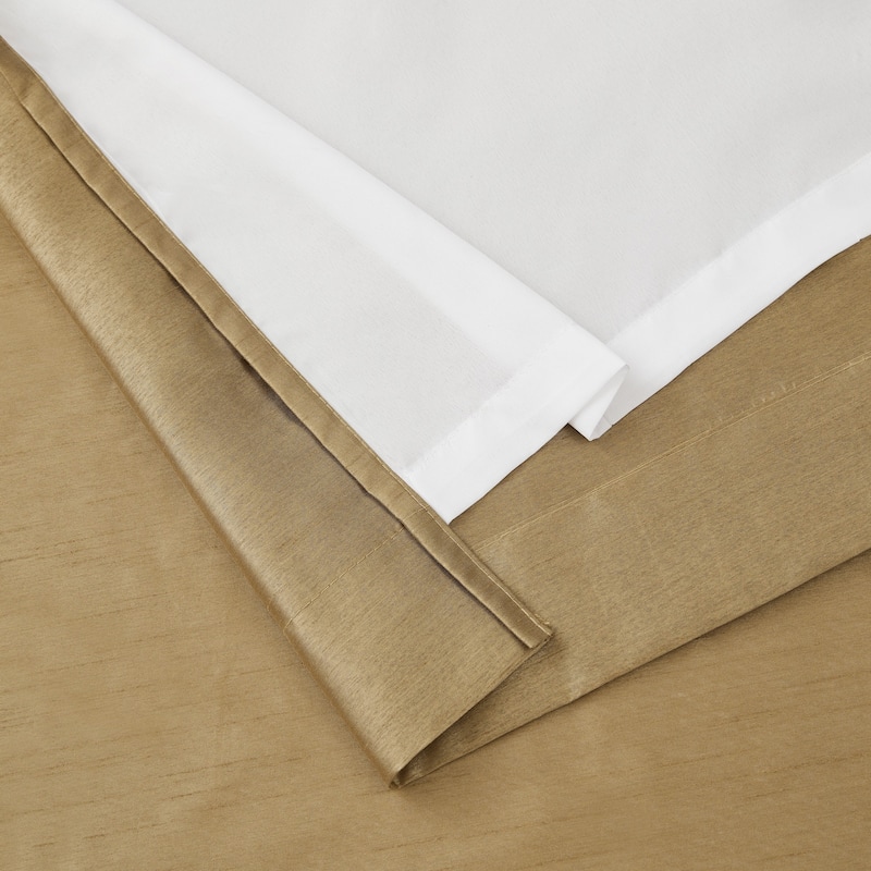 HLC.me Jefferson Faux Silk Semi Sheer Light Filtering Lined Grommet Window Curtain Bedroom, 2 Panels