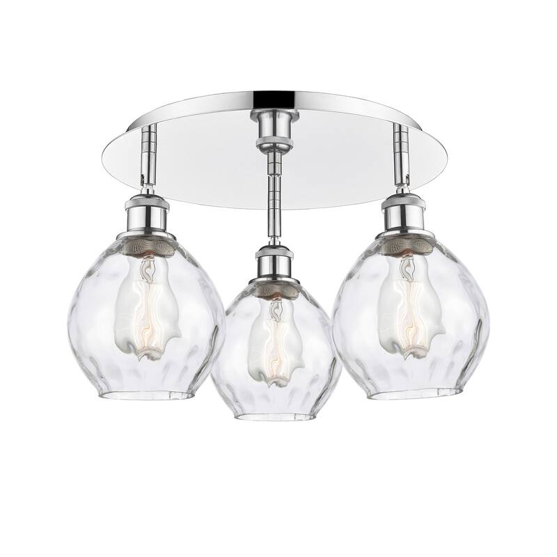 Innovations Lighting 516-3C-9-18 Waverly Flush Waverly 3 Light 18" - Polished Chrome / Clear