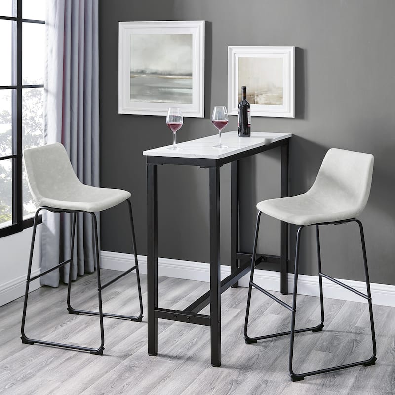 Middlebrook Prusiner 30-inch Faux Leather Bar Stool (Set of 2)