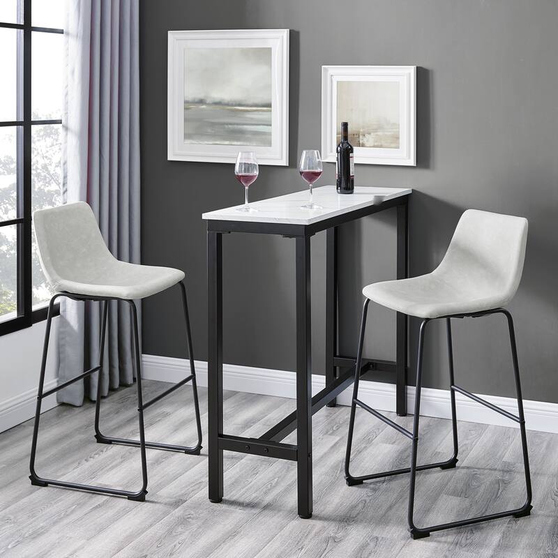 Middlebrook Prusiner 29-inch Faux Leather Bar Stool, Set of 2