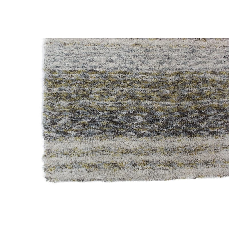 Addison Sanibel Striped Grey Shag Area Rug