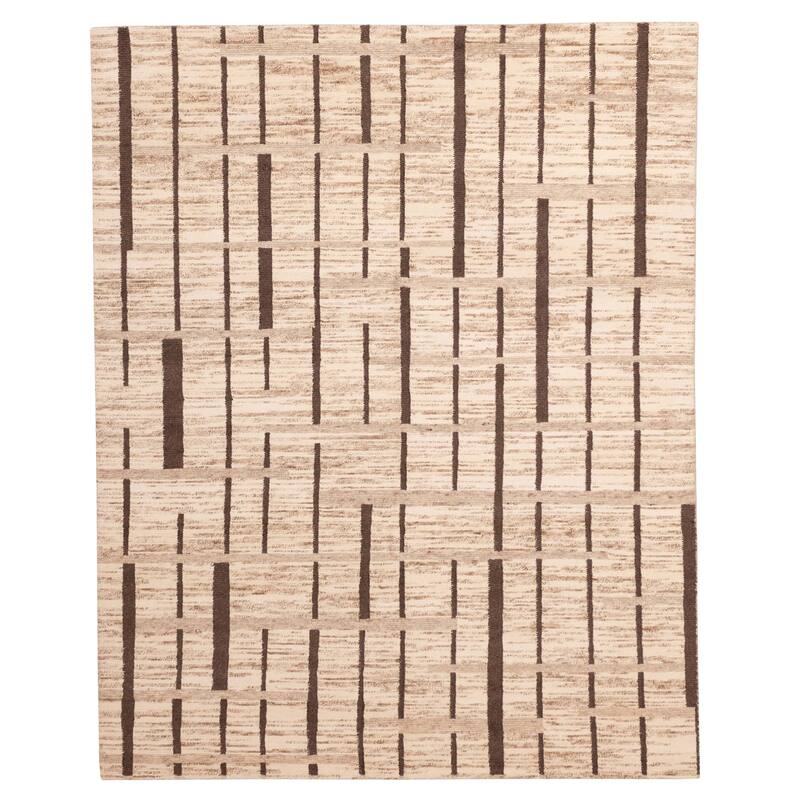 ECARPETGALLERY Hand-knotted Opulence Ivory, Tan Wool Rug - 7'11 x 9'11