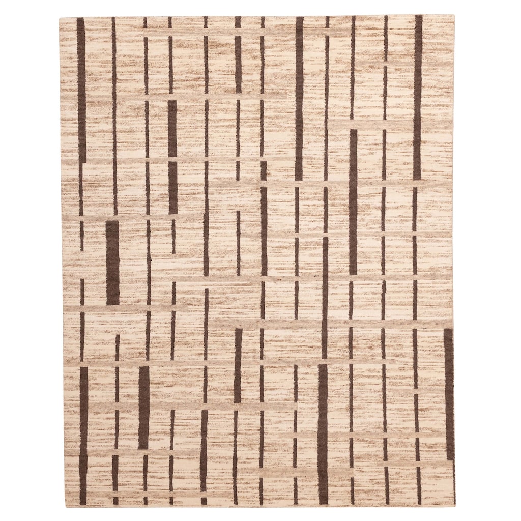 ECARPETGALLERY Hand-knotted Opulence Ivory, Tan Wool Rug - 7'11 x 9'11