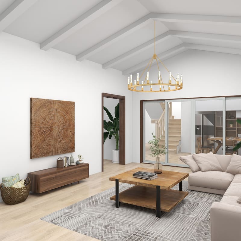 Brown Wood Handmade Carved Radial Starburst Home Wall Decor