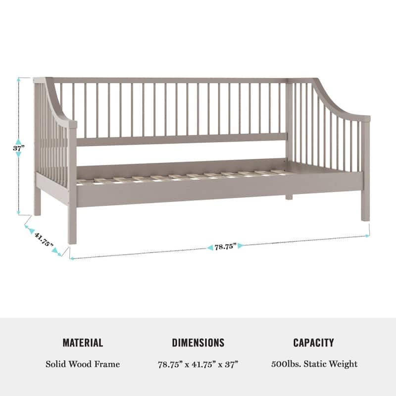 Martha Stewart Solid Wood Platform Daybed with Wooden Spindles