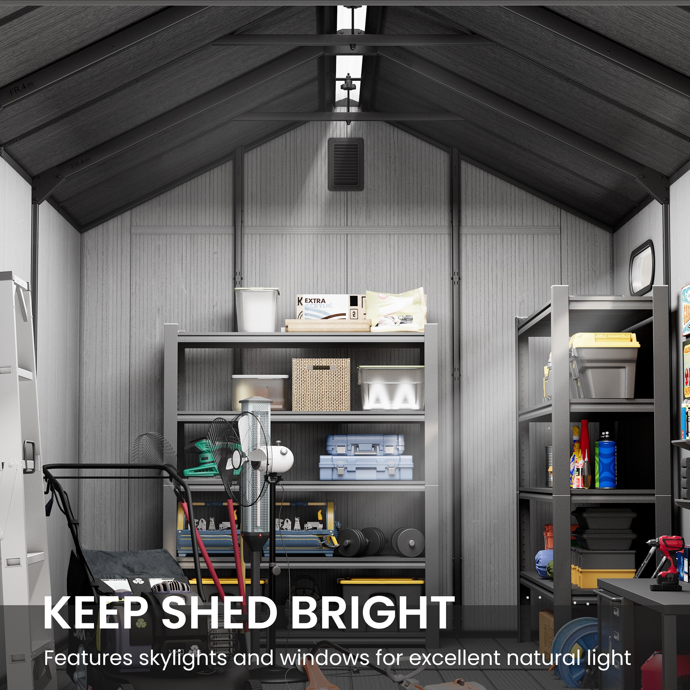 Crestlive 8' x 8' / 8' x 10'/ 8' x 12' Outdoor Resin Storage Shed