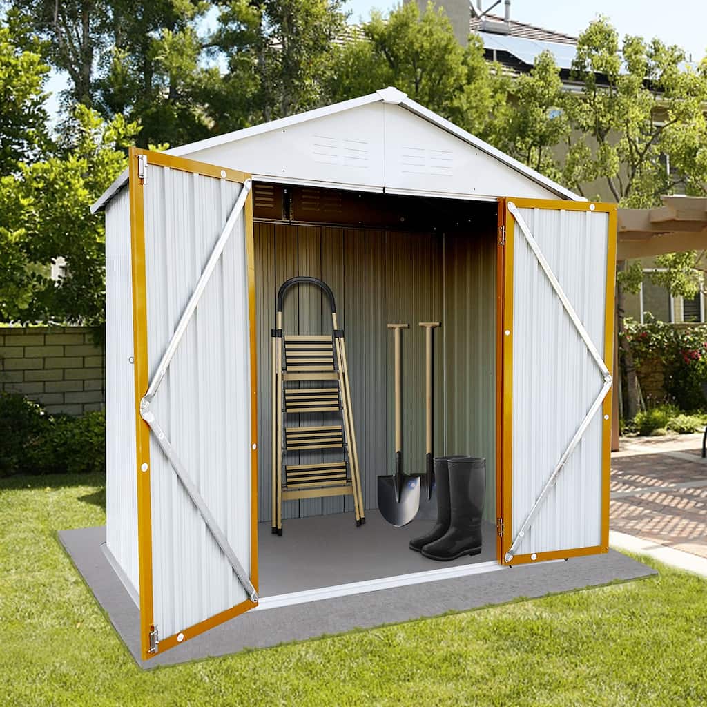 GDFStudio - Harper Mitchell Outdoor Storage Shed 4FTx6FT Apex Roof with Sliding Doors