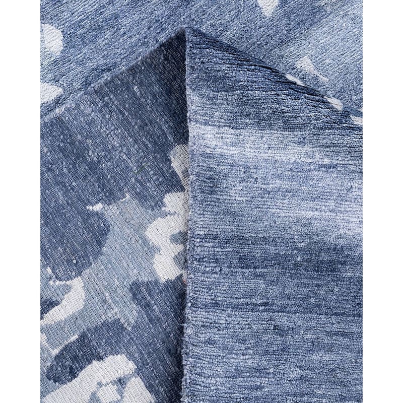 Modern One-of-a-Kind Hand-Knotted Area Rug - Gray, 9' 2" x 12' 2" - 9' 2" x 12' 2"